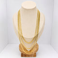 CADENA TEJIDO CORTE DE BRILLO  ITALY 18K