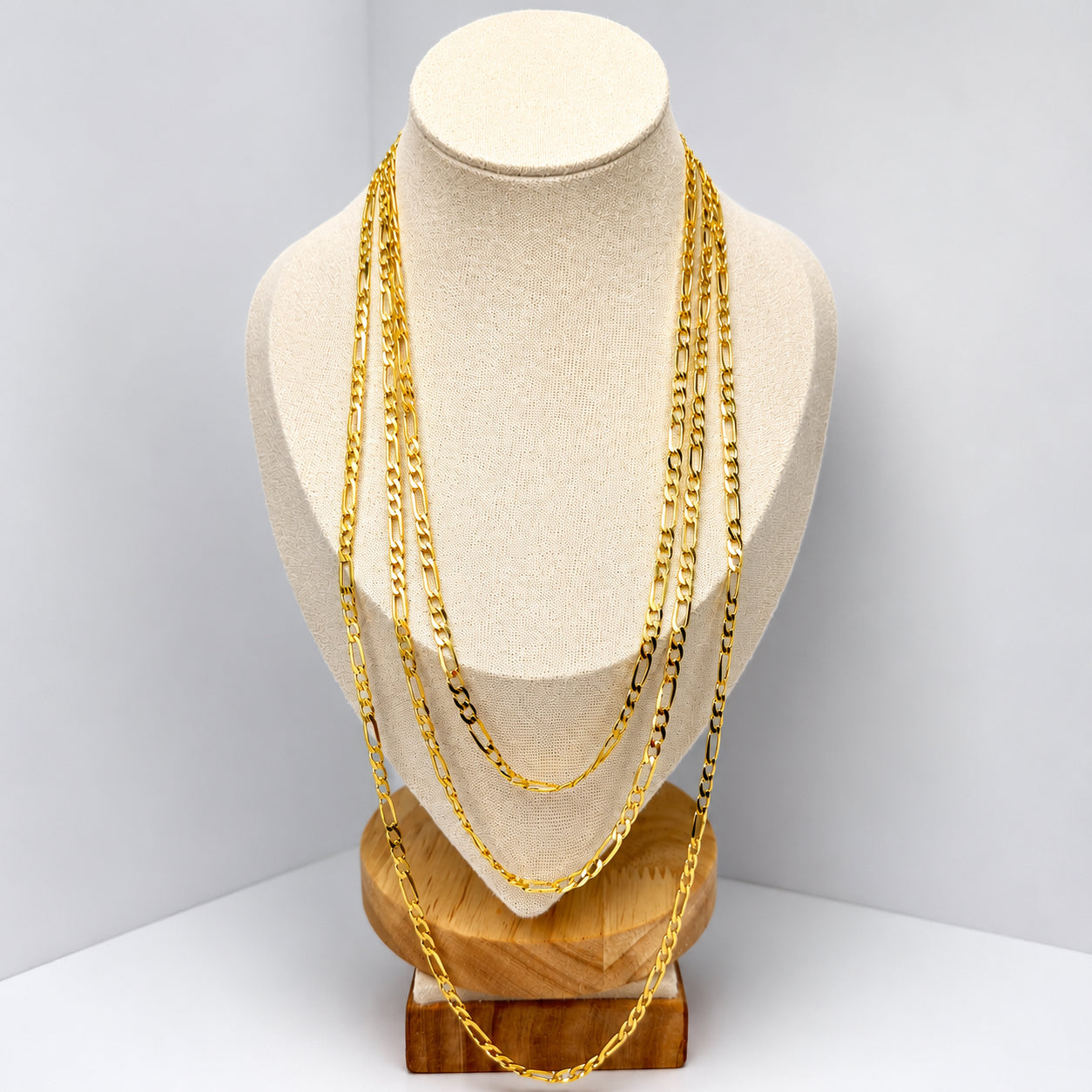 CADENA TEJIDO TRES EN UNO ORO ITALY 18K